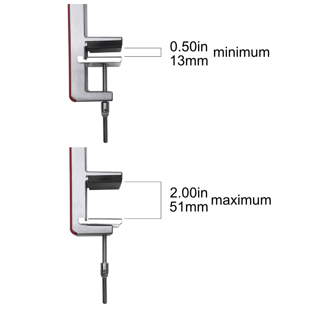 Deluxe Mill clamp dimensions
