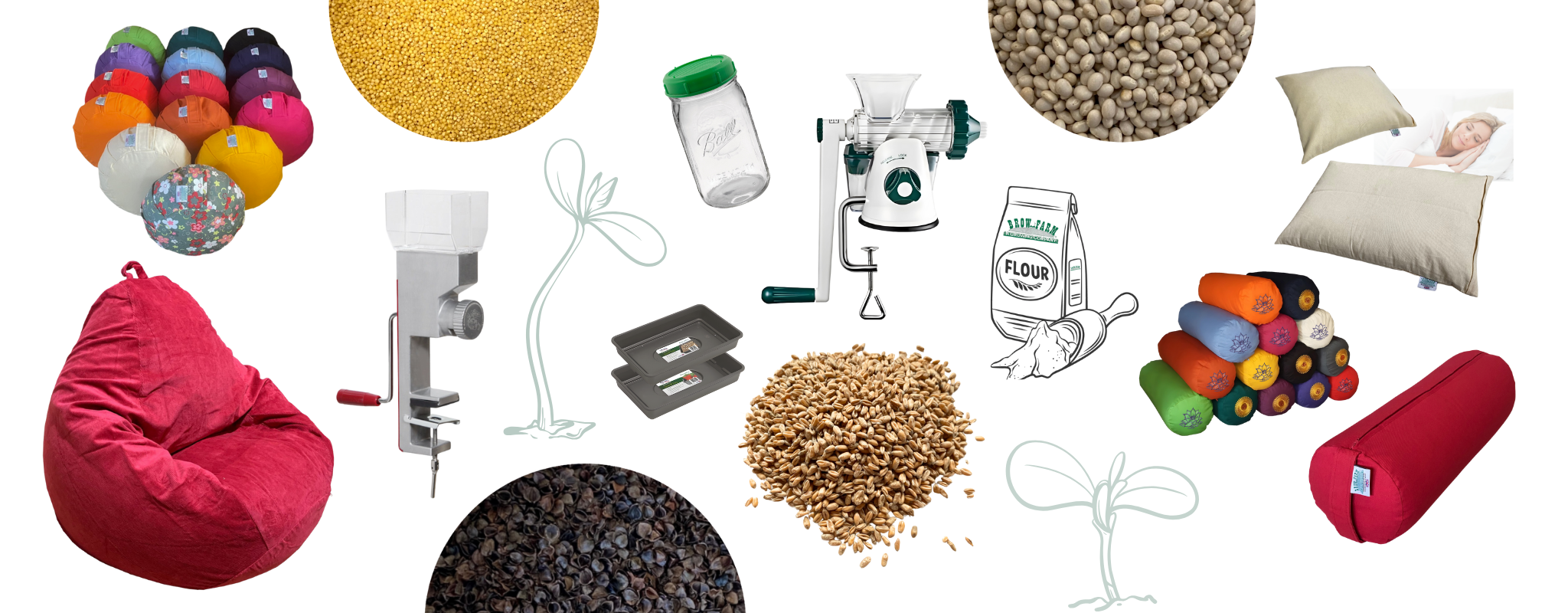 Welcome banner with a selection of products